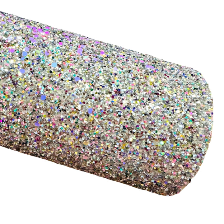 Feuille de tissu à grosses paillettes Silver Candy Bomb