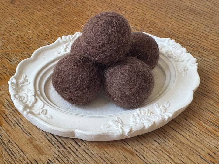 100% Wool Felt Balls 2cm 3/4” ~ Dark Brown