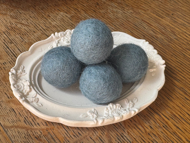 100% Wool Felt Balls 2cm 3/4” ~ Grey Blue