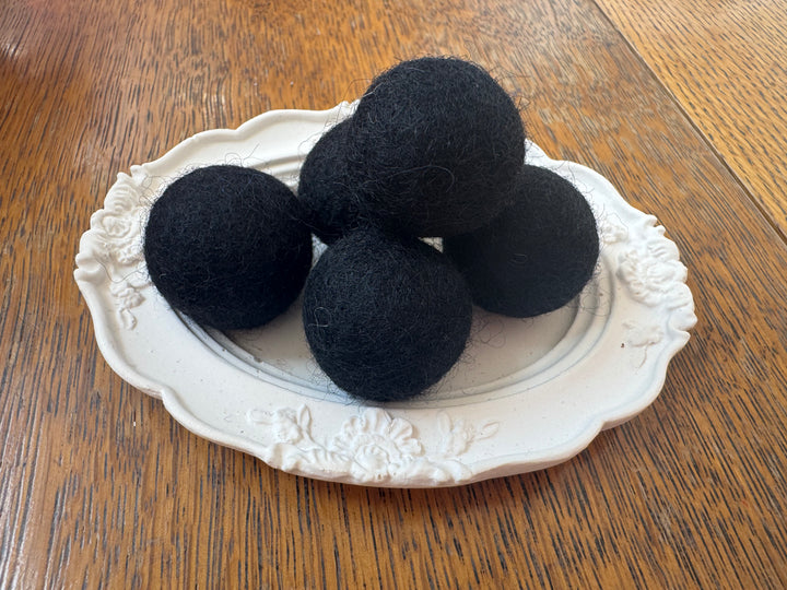 100% Wool Felt Balls 2cm 3/4” ~ Black