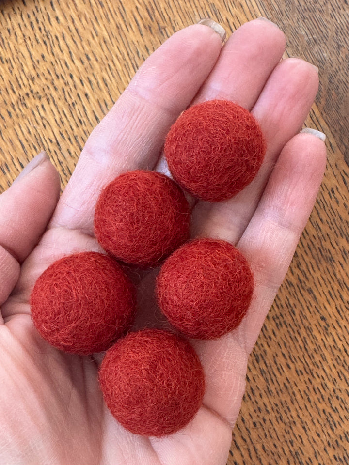 100% Wool Felt Balls 2cm 3/4” ~ Saffron