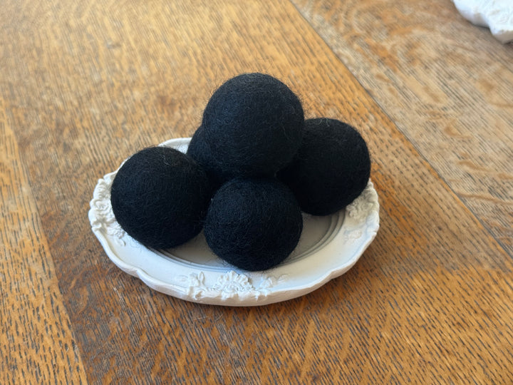 100% Wool Felt Balls 3cm 1.2” ~ Black
