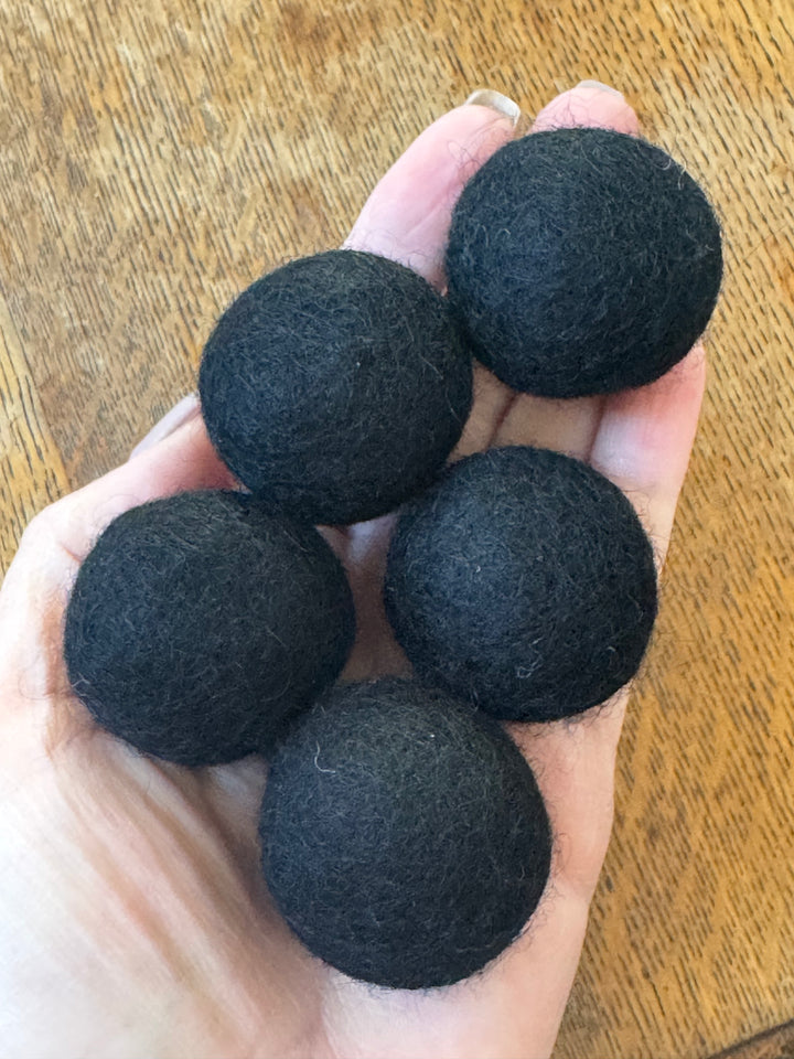 100% Wool Felt Balls 3cm 1.2” ~ Black
