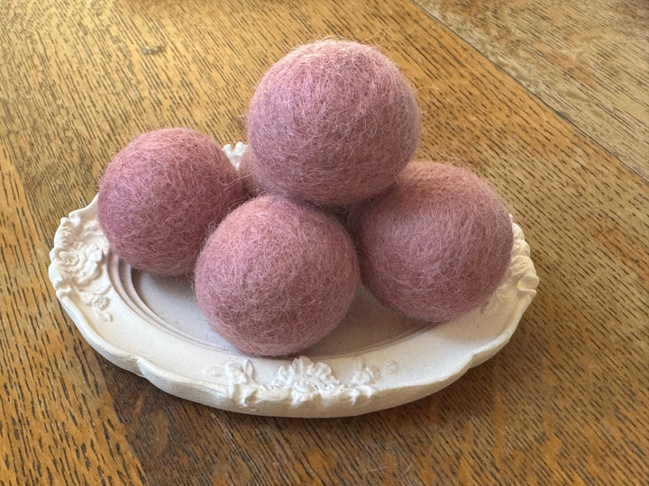 100% Wool Felt Balls 3cm 1.2” ~ Rose Quartz