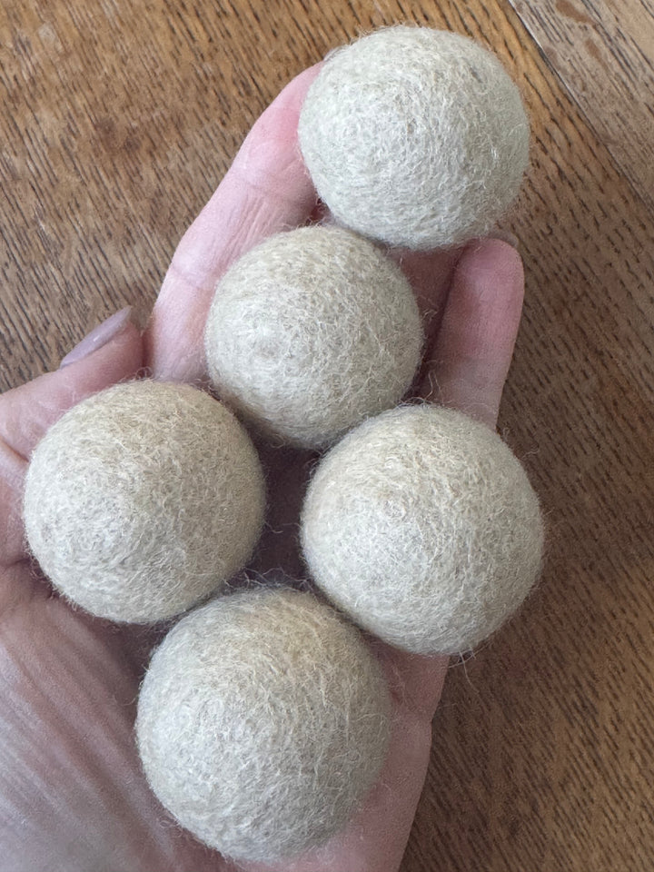 100% Wool Felt Balls 3cm 1.2” ~ Almond