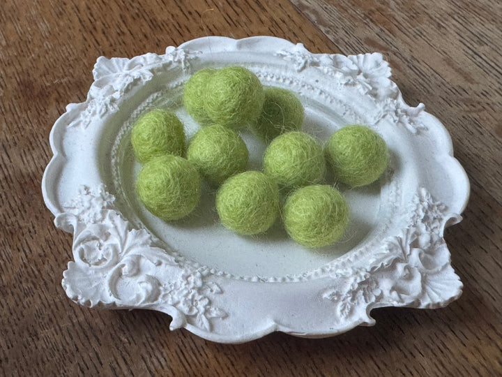100% Wool Felt Balls 1cm 3/8” ~ Light Green