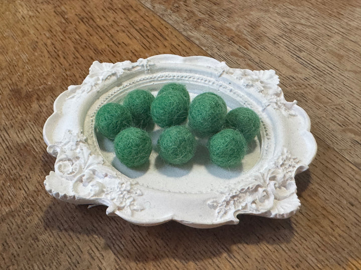 100% Wool Felt Balls 1cm 3/8” ~ Green