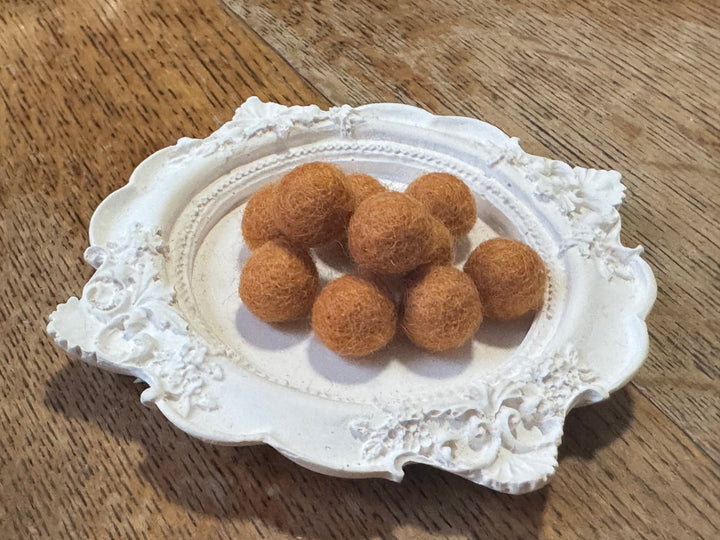 100% Wool Felt Balls 1cm 3/8” ~ Ginger