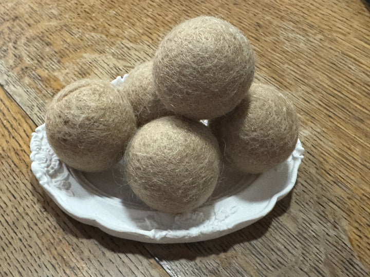 100% Wool Felt Balls 3cm 1.2” ~ Biscuit