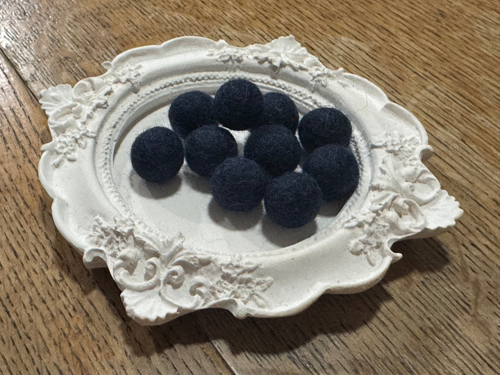 100% Wool Felt Balls 1cm 3/8” ~ Navy