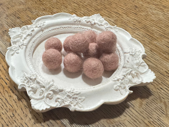 100% Wool Felt Balls 1cm 3/8” ~ Pink Skin