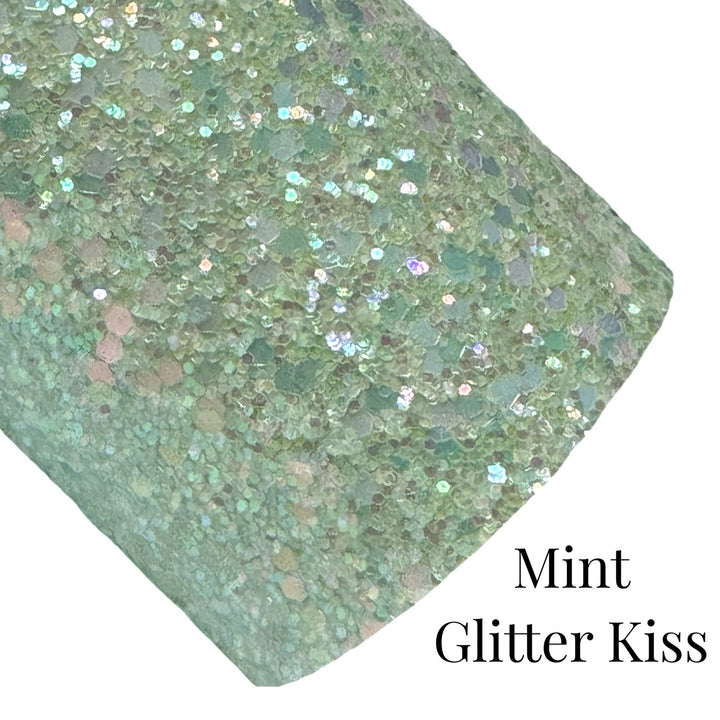 Mint Glitter Kiss Chunky Glitter Leatherette