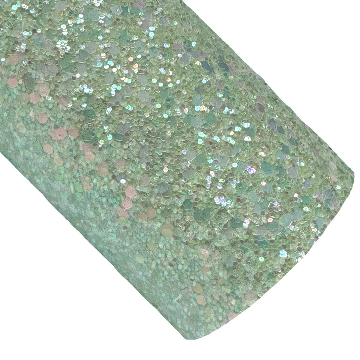 Mint Glitter Kiss Chunky Glitter Leatherette