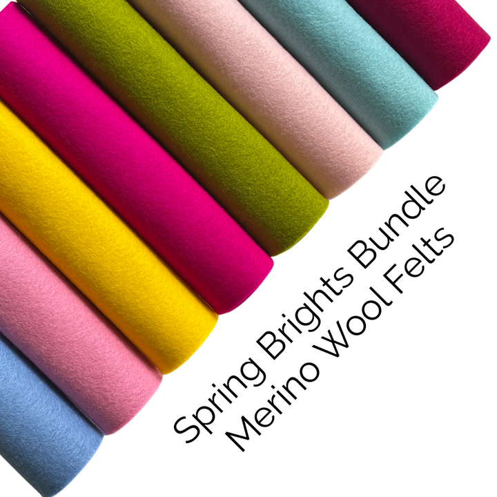 Spring Brights Lot de 8 feuilles de feutre en pure laine mérinos
