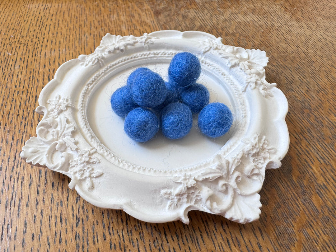 100% Wool Felt Balls 1cm 3/8” ~ Blue Jeans - Choose Quantity
