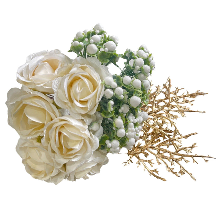 Roses en soie crème