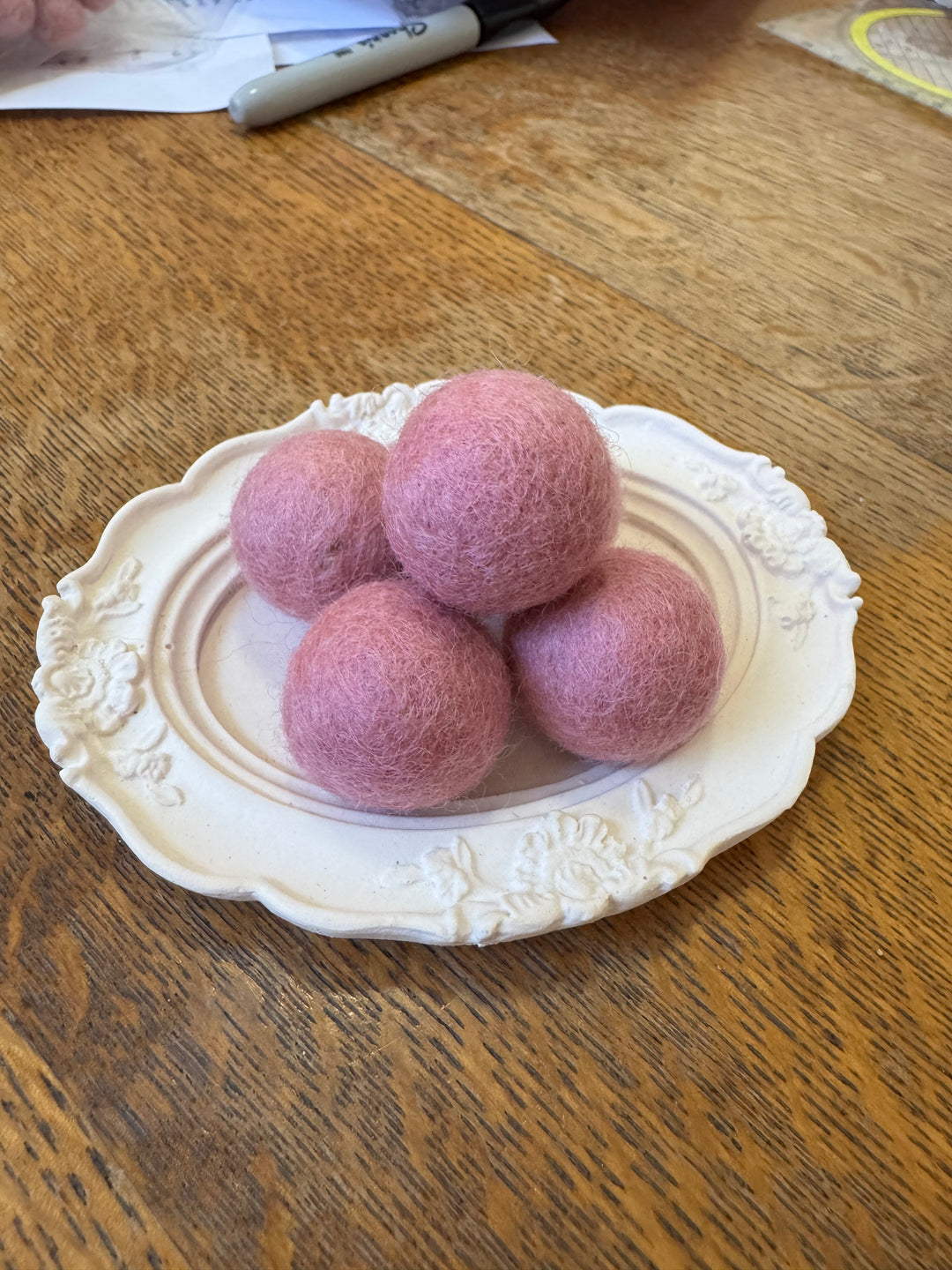 100% Wool Felt Balls 2cm 3/4” ~ Rose Quartz