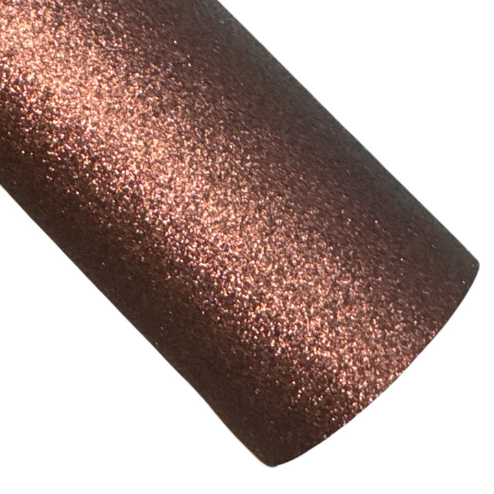Chocolate Brown Fine Glitter Leather