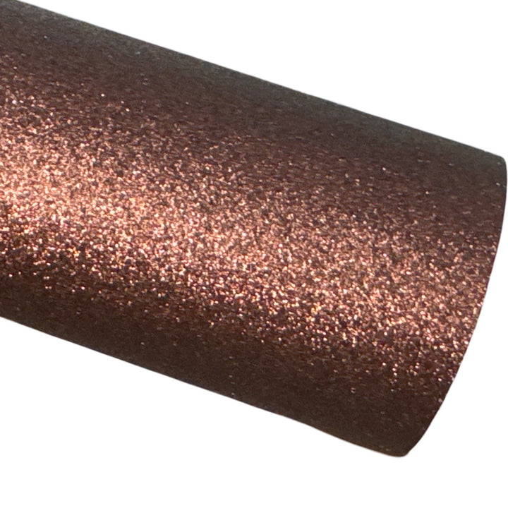 Chocolate Brown Fine Glitter Leather