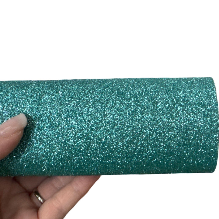 Turquoise Fine Glitter Leather