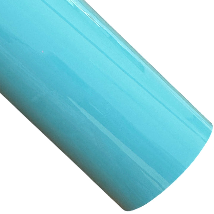 Feuille A4 en cuir verni bleu sarcelle, similicuir PU lisse et brillant