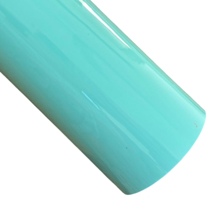Feuille A4 en cuir verni menthe, similicuir PU lisse et brillant