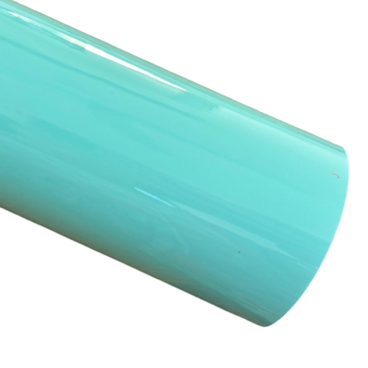 Feuille A4 en cuir verni menthe, similicuir PU lisse et brillant