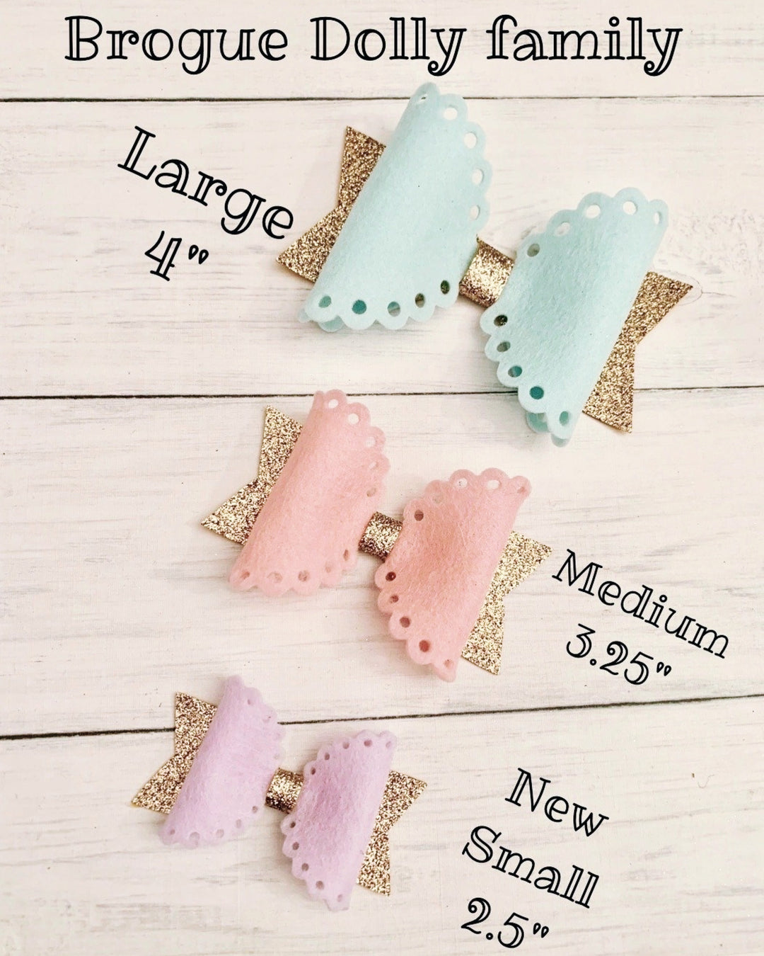 Brogue Dolly Trio Bow Steel Rule Die by Felt-Better