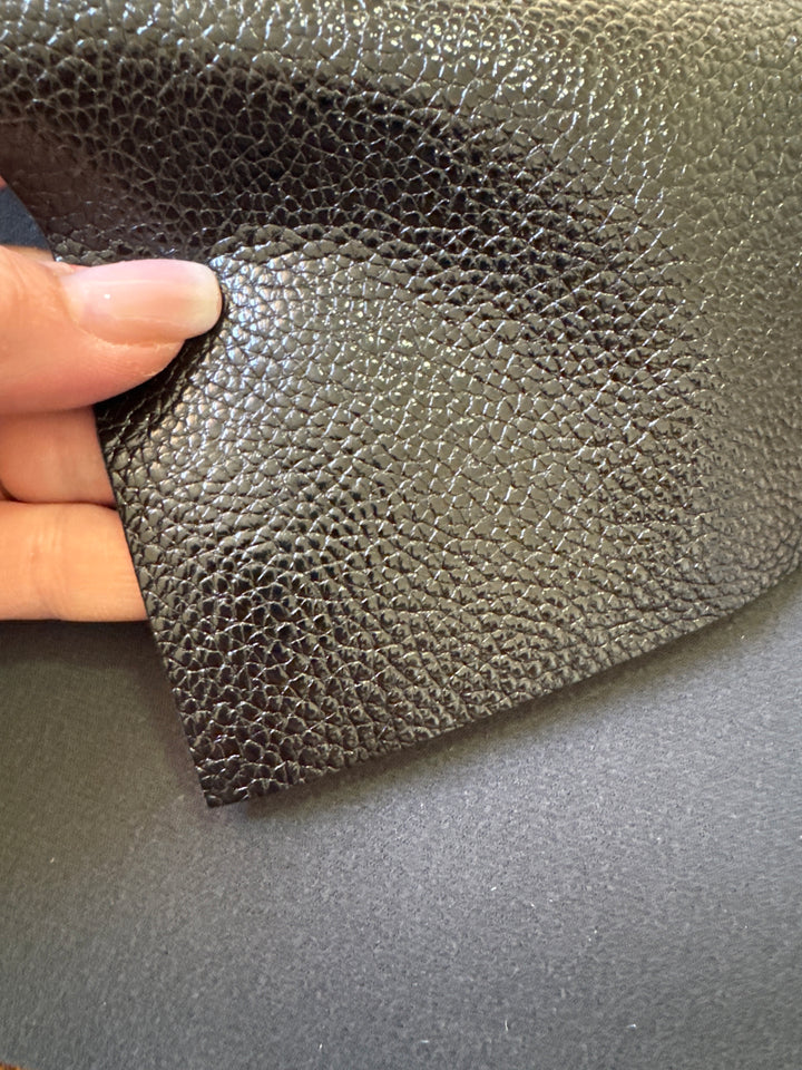 Black Metallic Leatherette 1.2mm Faux Leather Sheet  A4