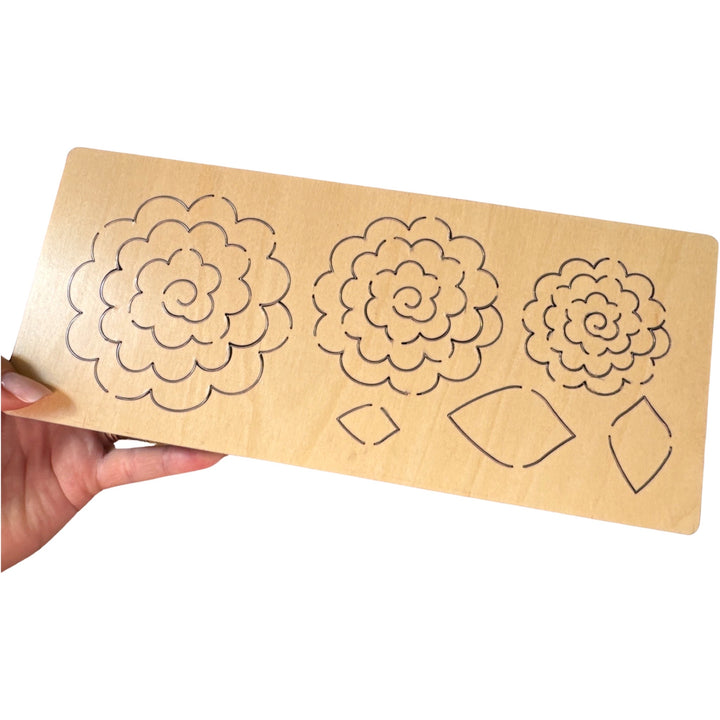 Matrice de découpe en acier à fleurs roulées - Fleurs de 3 cm et 5 cm