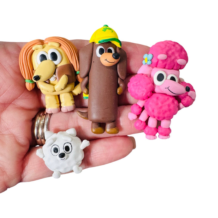 Heeler Pink Pup Bow Clay from Temptress Maker