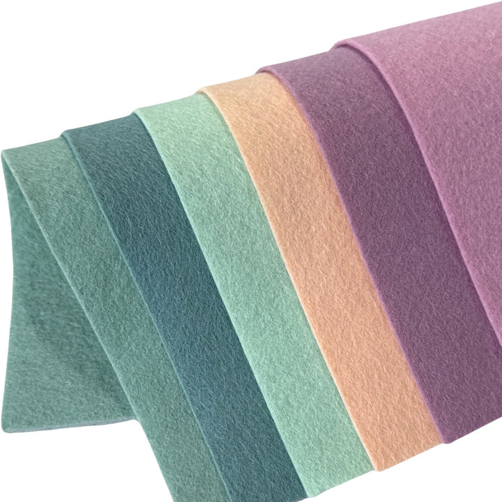 Mediterranean 100% Pure Wool Felt Bundle of 6