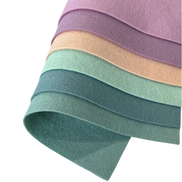 Mediterranean 100% Pure Wool Felt Bundle of 6