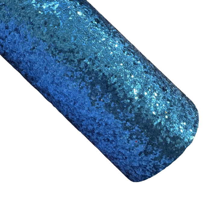 Turquoise Chunky Glitter Fabric Sheet 0.7mm Thick | Smooth White Rear | Great for Backing | Shoes