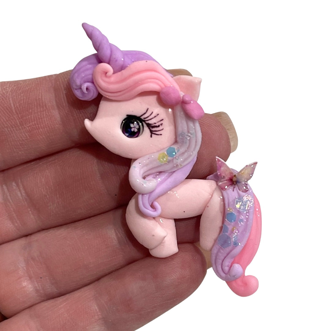 Pink Purple Unicorn Bow Clays
