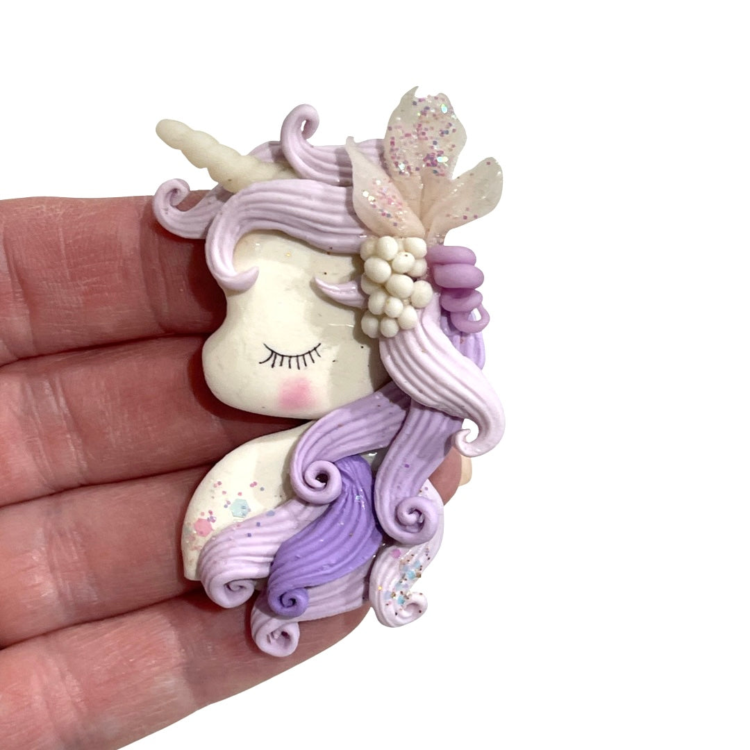 Purple Unicorn Bow Clays