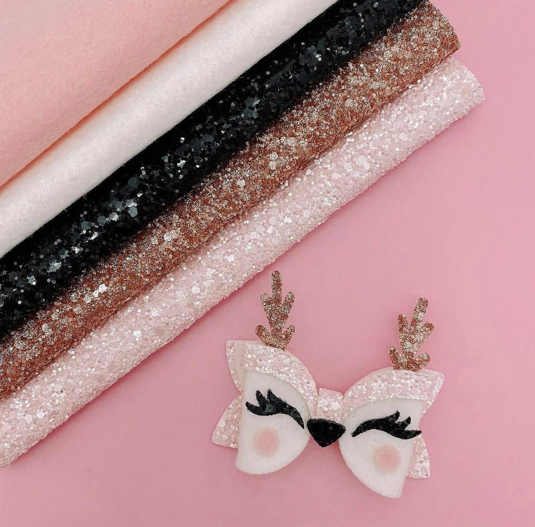 Pink Blitzen Beauty Bow Glitter Leather Bundle
