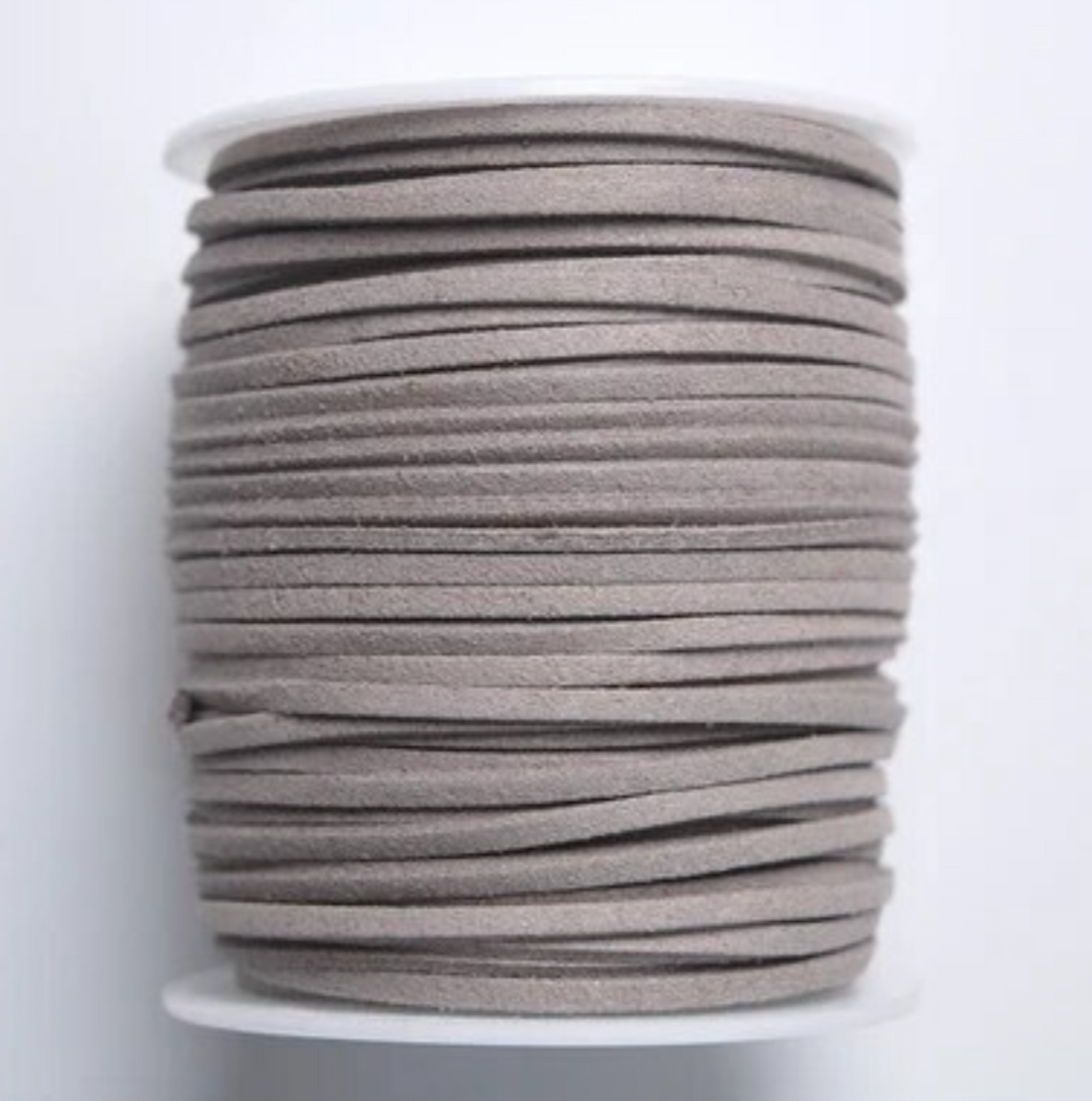 Cordon en faux suède gris foncé - 5m - Cordon en suède gris foncé