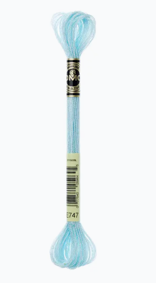 DMC Light Effects Metallic Floss · Pearlescent Blue Sea Mist · E747
