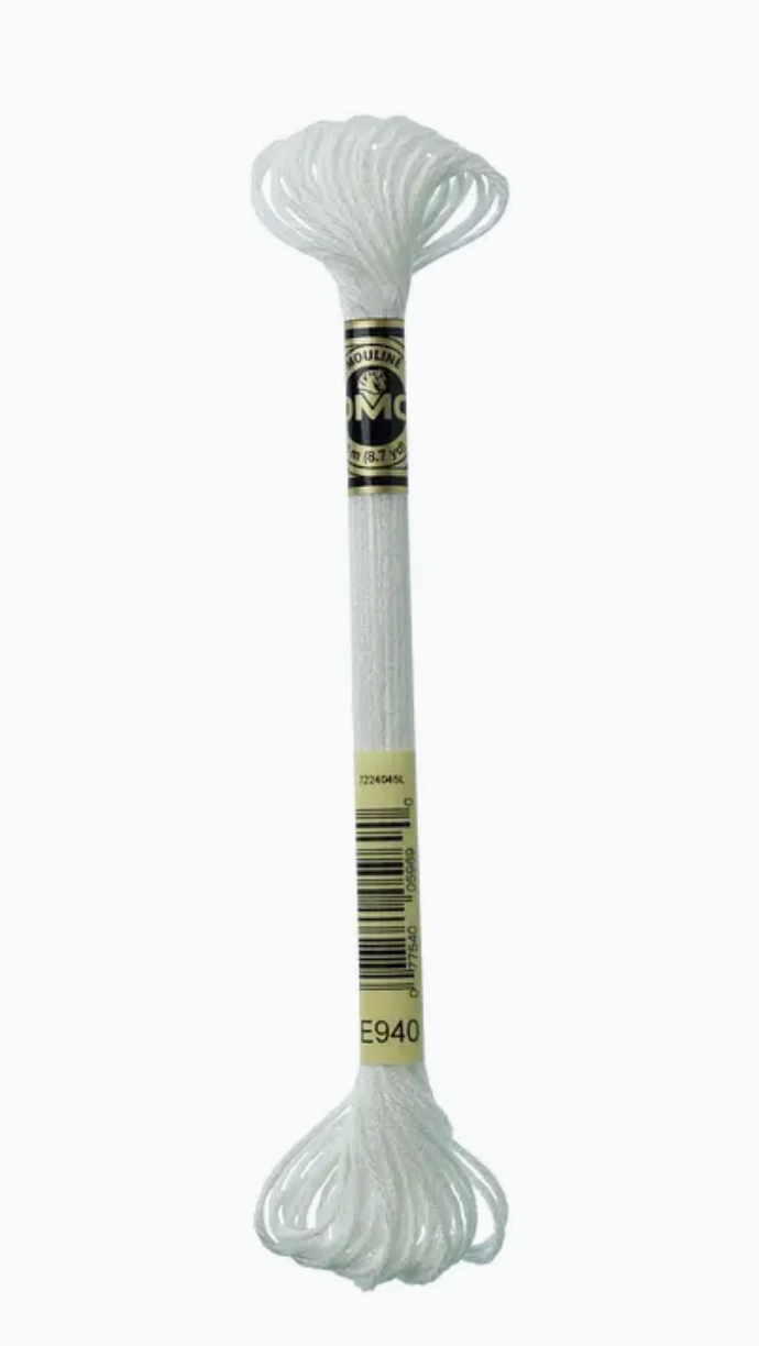 DMC Light Effects Metallic Floss · White Glow in the Dark · E940
