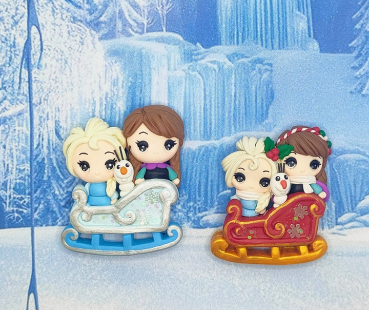 Christmas Frozen Sleigh Bow Clays