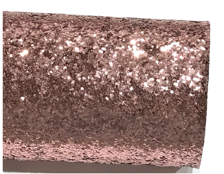 Dusty Pink Chunky Glitter Fabric Sheet 0.7mm Thick | Smooth White Rear | Great for Backing | Shoes