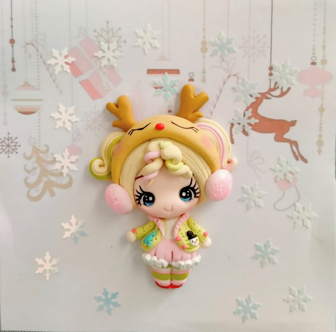 Christmas Girl Bow Clay