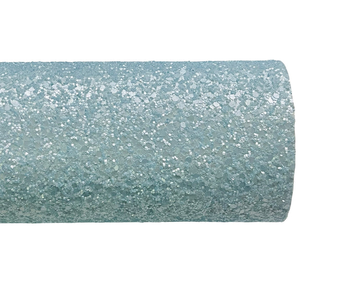 Princess Blue Pearl Chunky Glitter Leather