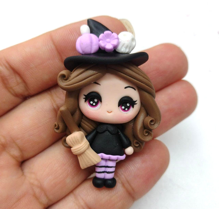 Purple Witch Clay Embellishment - Gorgeous Maker