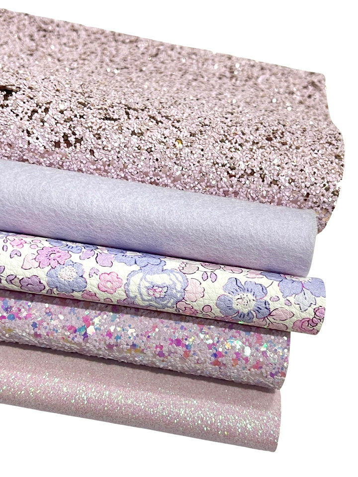 Lilas pâle Mat Rose Or Sparkle Chunky Glitter