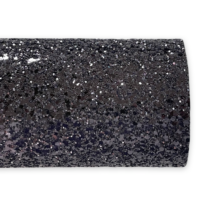 Grosses paillettes noires avec arrière en feutre noir