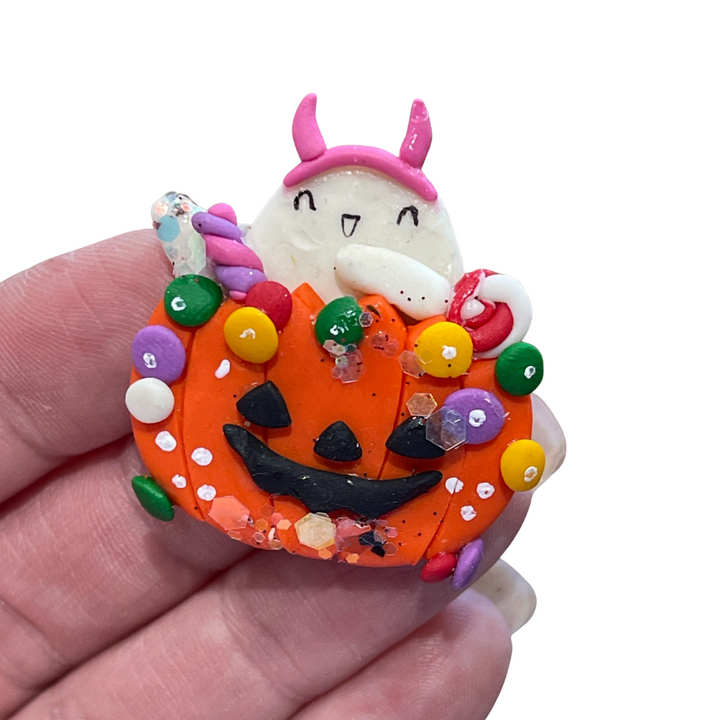 Ghost Pumpkin Bow Clay from our Enchanted Maker
