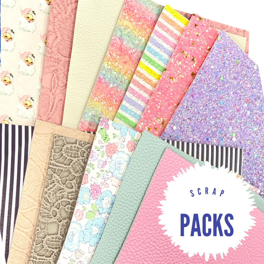 Paquets de ferraille de similicuirs et de paillettes - couleurs mélangées, poids