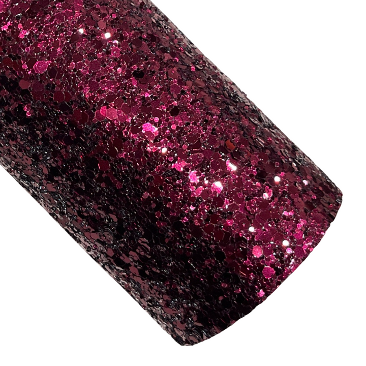 Maroon Chunky Glitter Leather - Mulberry Premium